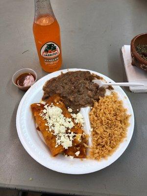 Enchiladas with queso fresco