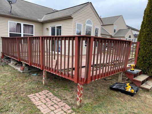 Before wooden deck remodel