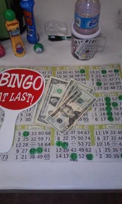 Bingo! for me @ Holy Angels Saturday Bingo. It felt good to win Mar. 21, my 1st time there. MoniqueP