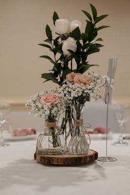 Vases and brown vase stand