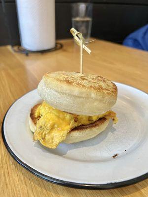 English muffin breakfast sandwich