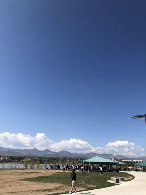 View of the foothills from picnic pavilions on the west side of the park