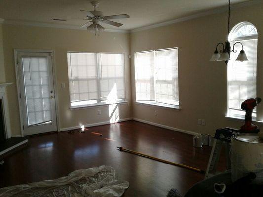 This is a before picture of a condo move out. My job was to clean up after a painting crew.