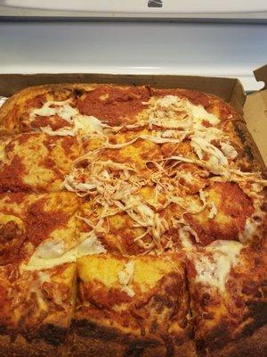 Sicilian cheese pizza