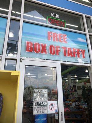 Free box of taffy NOT