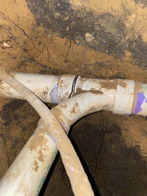 Broken main drain under slab