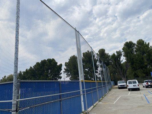 College of the Canyons - parking lot protection netting.