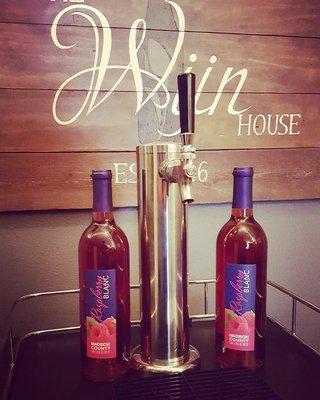 The Wijn House now offers wine on tap!  Several wineries offer kegged wine including the super popular Raspberry Blanc from Madison County