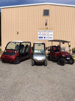 Gulf Atlantic Vehicles in New Smyrna Beach FL is an authorized sales and service for GEM, EZGO and Club Car golf cars, street legal