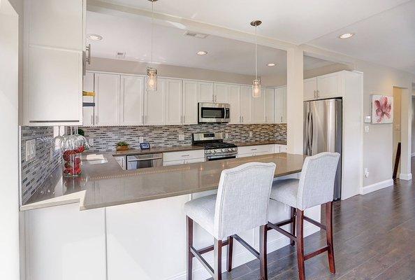 Kitchen quartz counters & Tile work