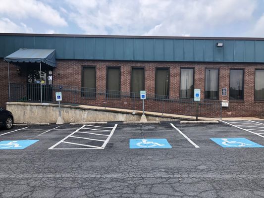 Parking Lot with handicap accessibility.