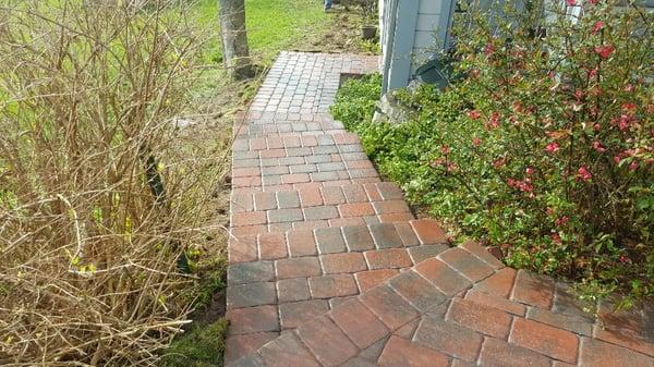 New paver stone steps and walkway