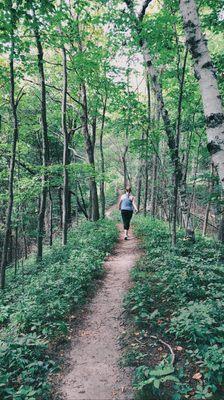 Hiking the trail.