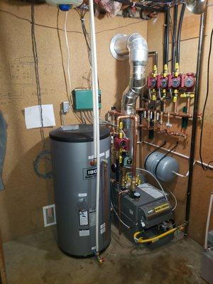 Boiler and indirect water heater heater installation