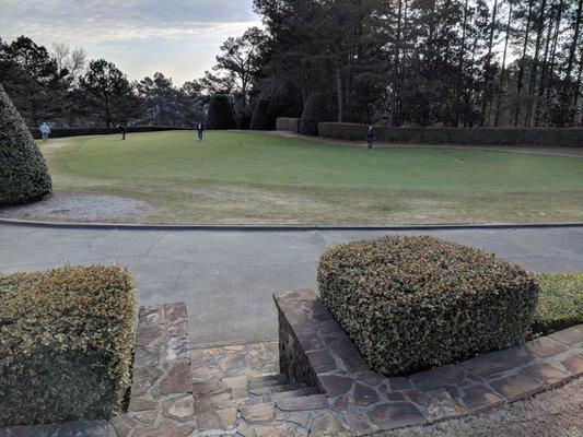 One of two practice putting greens.