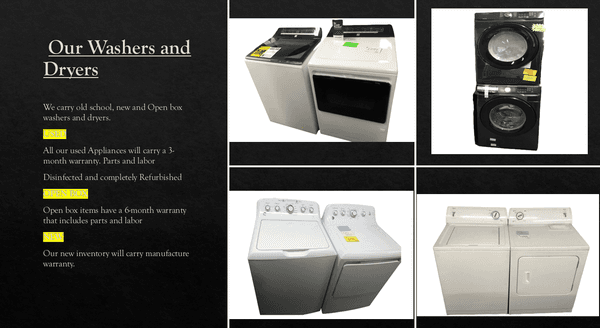 Our washers and Dryers