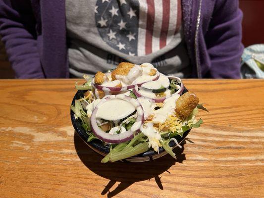 Beautiful Side House Salad with Ranch