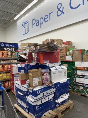 The "aisle" where customers should walk between cleaning supplies and beverages