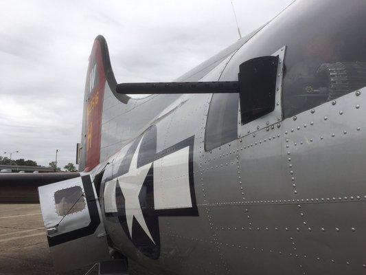 10/27/17. Friday afternoon. World War II era B-17 Bomber Aluminum Overcast, out of Oshkosh, Wisconsin on display here through this weekend.