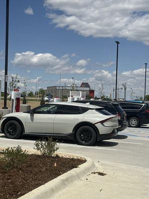 4 of 12 spots with an ICE vehicle in a Tesla Charging space and one EV (Kia) parked in a spot but not charging for over 20 minutes now.