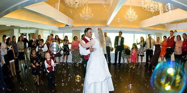 AAA DIAL A DJ DISC JOCKEY & KARAOKE SERVICE can provide beautiful BUBBLES for a magical wedding reception