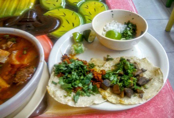 Chorizo and Lengua Tacos - Enjoy!