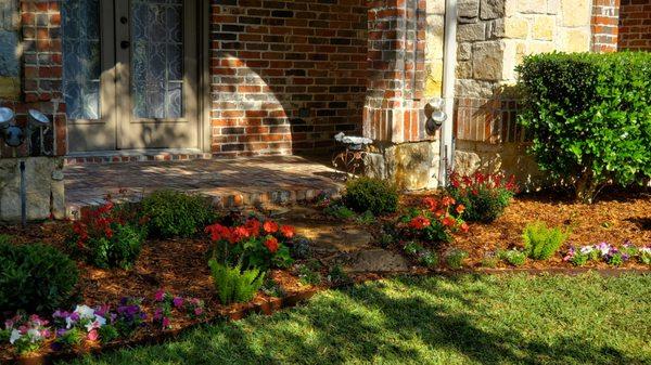 Front yard flowerbeds