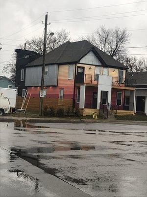 This unique house is across the street