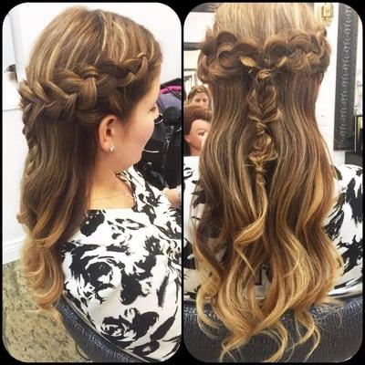 Braided crown with soft curls