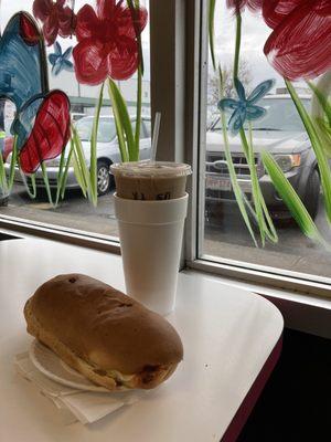 Linguica cheese roll. Snickerdoodle iced coffee.