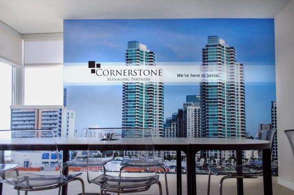 Wall Graphics for Cornerstone Managing Parnters at Grand Towers