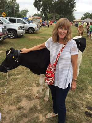 my bride with Becca the cow! one year old!