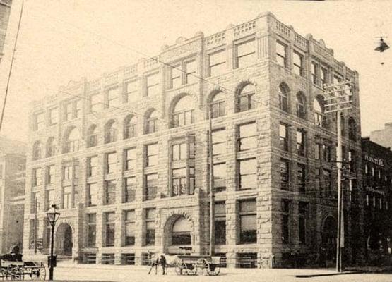 Omaha Public Library photo of original bank building.