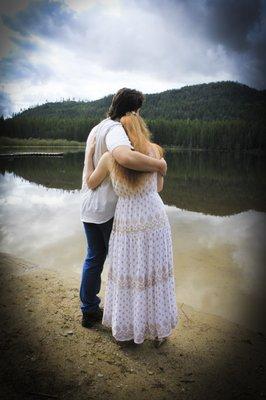 Photography by Jeanette  photographing Engagement photo's at a beautiful lake in the Inland North West