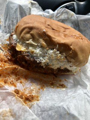 One of the best burgers I've ever had. Chili, slaw, onions, cheese, mustard. How is this place not on the map??