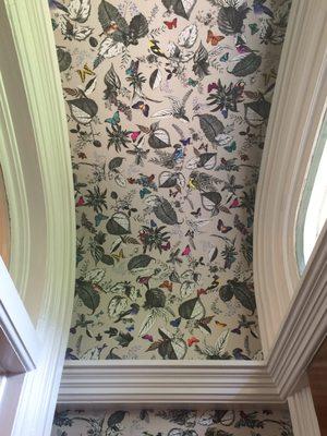 Wallpapered vestibule