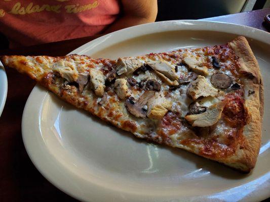 Lunch special slice. Chicken and mushrooms