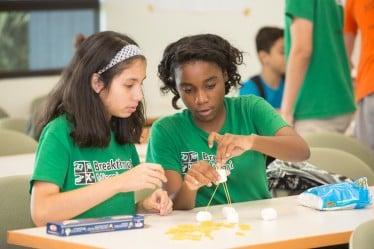 College Bound scholars learn science by building cells out of marshmallows & pasta.