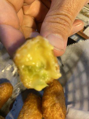 Cheesy goodness in a jalapeño popper