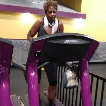 Krystal doing her signature interpretative dance on a treadmill at Planet Fitness.