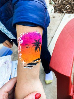 Sunset arm painting by Shelby