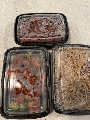 General Tao chicken , Pork Lo Mein and pork