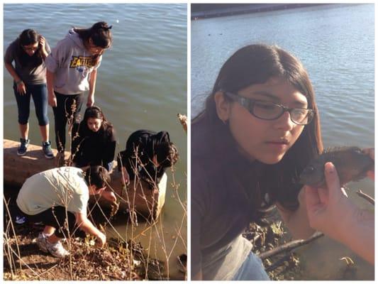 Keep Austin Beautiful Green Teens environmental club go fishing.