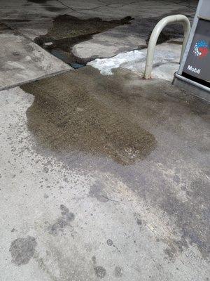 Smaller gas spill that was thrown in the dumpster.