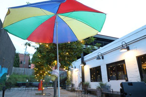 Courtyard with outdoor seating & games