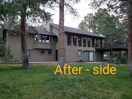 "New" stucco --side of the home....thx to Confident Coatings & Exteriors