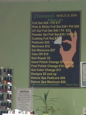 This is their Service & Price List, they're prices are very reasonable & the employees are very friendly.