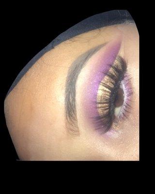 purple golden cut crease