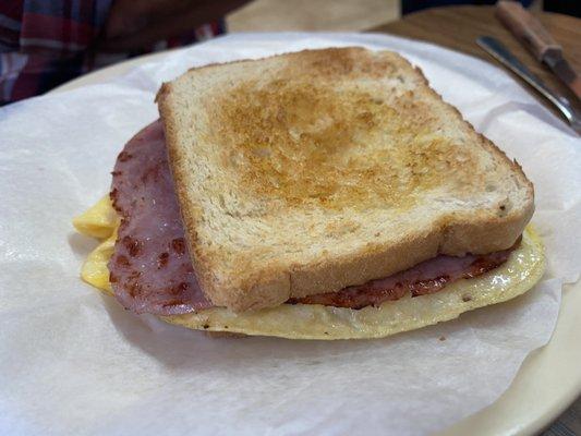 Ham and egg sandwich