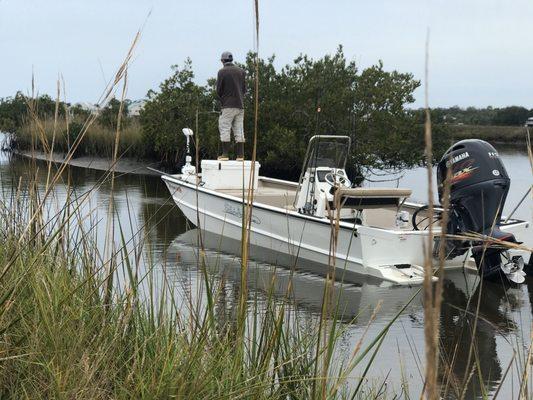 Fishing in the backwater creeks